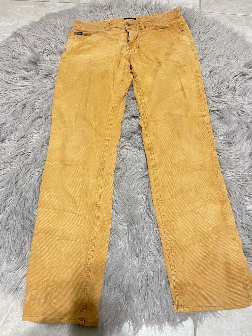 RVCA Men's Corduroy Pants in Mustard Yellow